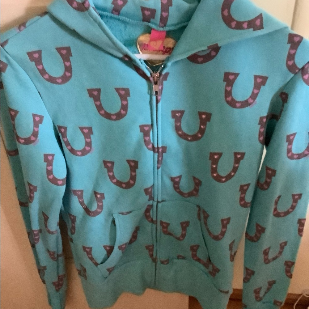 Vintage Primp hoodie Blue horseshoes size small
